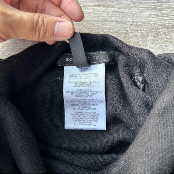 BCBGMAXAZRIA SILK BLEND BLACK COMBO AZURA SWEATER  DRESS - Picture 7 of 13